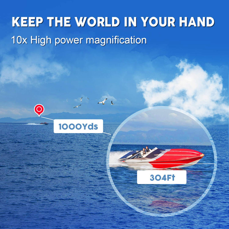 10x42 Binoculars for Adults - Professional HD Roof BAK4 Prism Lens Binoculars for Bird Watching, Hunting, Travel, Sports, Opera, Concert, with Carrying Bag (1.0 lbs) New Model