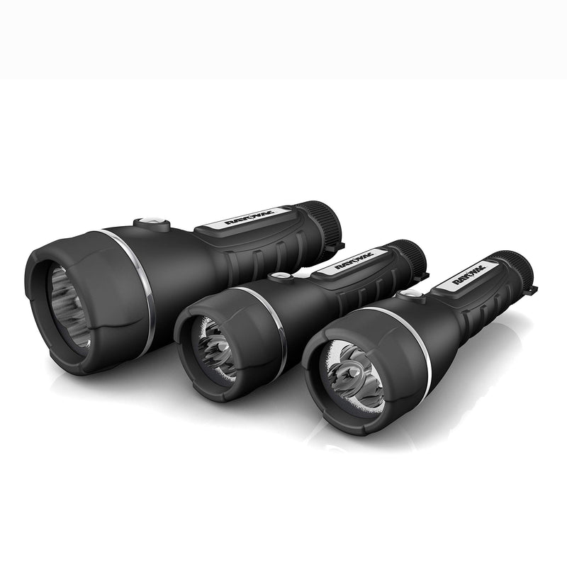 [AUSTRALIA] - Rayovac LED Flashlight 3 Pack, Rubber Grip Flash Light Set with Batteries Included - Perfect for Power Outages, Emergency Situations, Camping, Hiking, Dog Walking (3 Pack) 