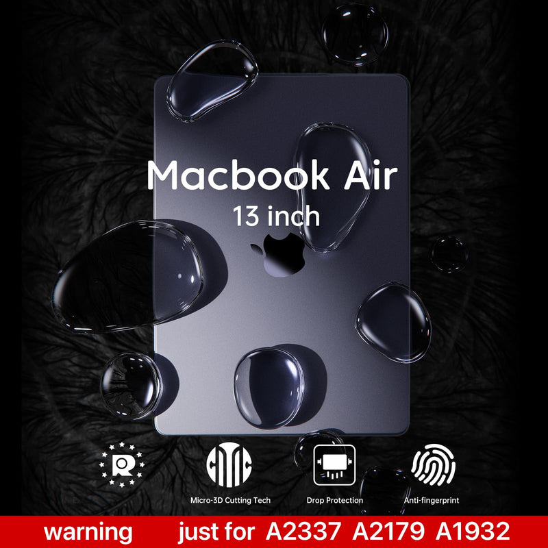 Compatible for Macbook Air 13 inch Case M1 2020 2019 2018 [Same as Bare Device] Sturdy Protective Hard Shell Cover for Laptop A2337 A2179 A1932 - Space Gray Clear