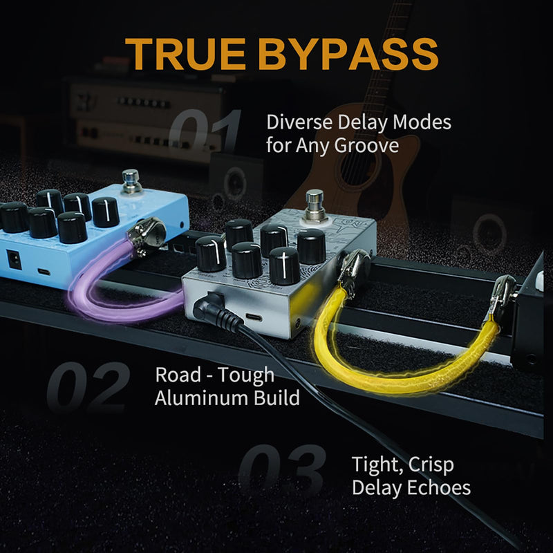 [AUSTRALIA] - EROK Digital Delay Guitar Pedal - 9 Modes (Analog/Reverse/dTAPE/Ice) with TAP Tempo & FREEZE, Max 3000ms Delay | Fits Blues/Rock/Jazz/Post - Rock 