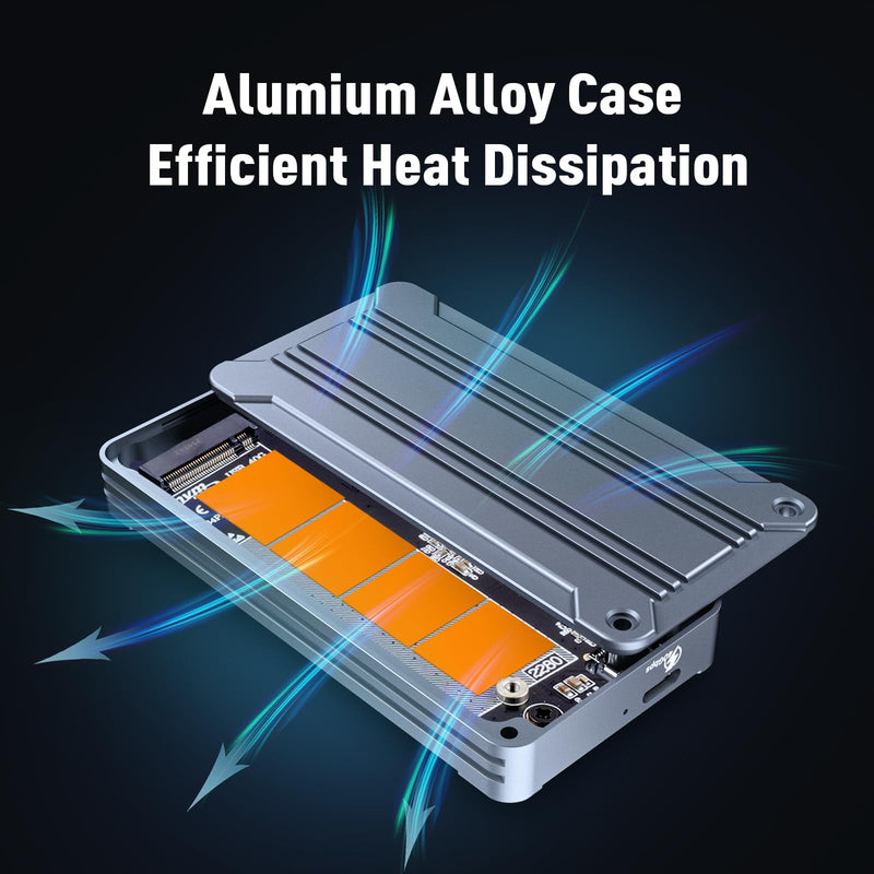 40Gbps NVMe Enclosure,V VCOM M.2 NVMe SSD Enclosure, Aluminum Alloy External NVMe Enclosure Support Size 2280 M&B+M-Key,Compatible with Thunderbolt 3/4,USB4/3.2/3.1/3.0/2.0