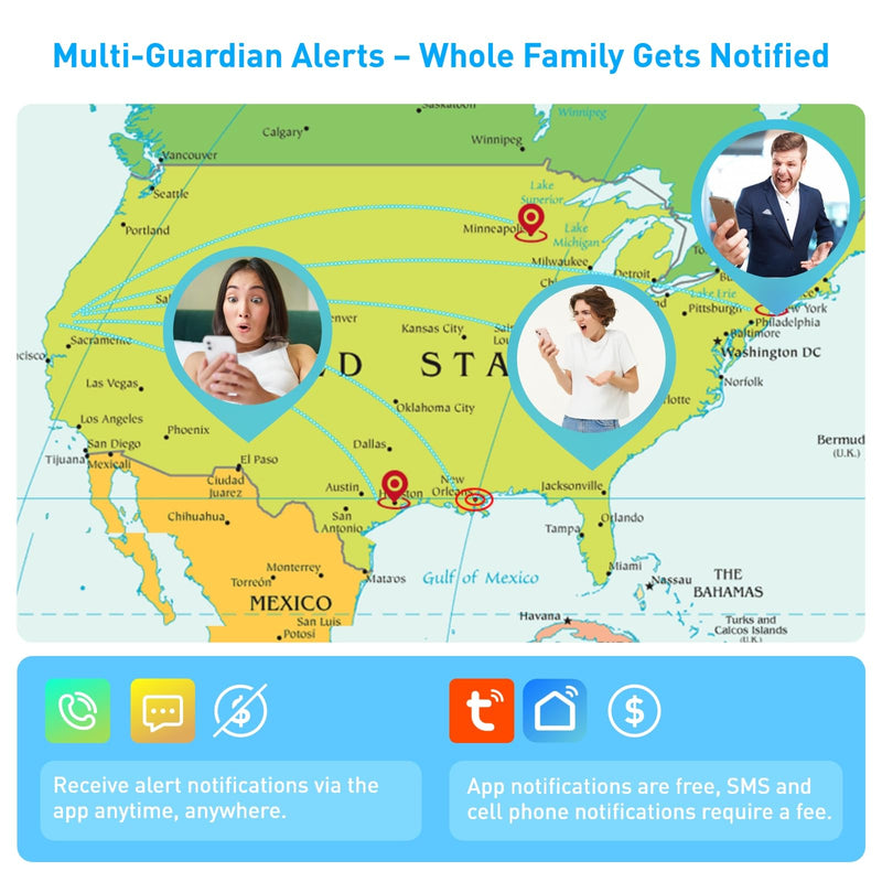 [AUSTRALIA] - WiFi Caregiver Pager System with Emergency Button for Elderly - 1 SOS Alert Watch + 2 Wireless Call Buttons + 1 Receiver for Seniors Patient Disabled Kids (2.4GHz WiFi, No Monthly Fee) 2+1+1 White 02 
