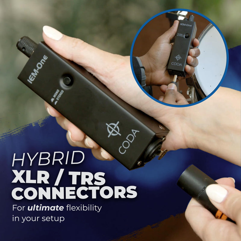 Coda Ultra-Compact Personal in Ear Monitor Amplifier - Single Channel | Headphone Amplifier System with XLR & TRS Input, Portable IEM Amp with Mono & Stereo Mix Panning, Belt Clip