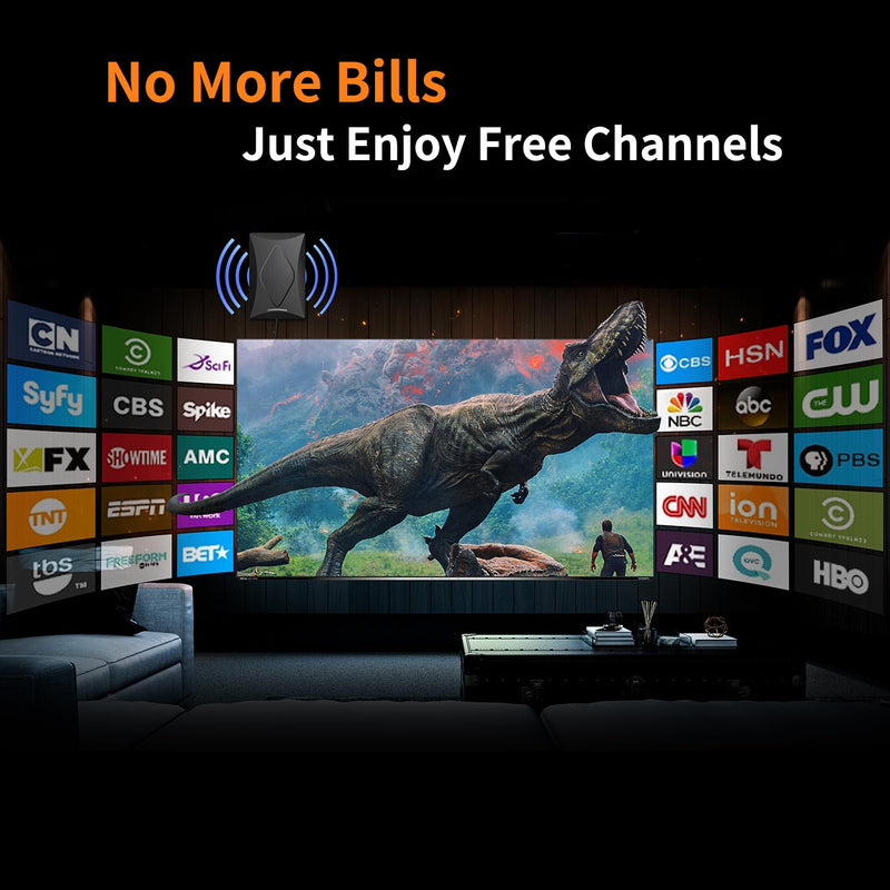 [AUSTRALIA] - 2024 Release TV Antenna for Smart TV, 1000+ Miles Long Range Digital TV Antenna Indoor Ourdoor with Amplifier Signal Booster - Support 360° Reception 4K 1080p HD VHF UHF for All Smart/Old TVs 