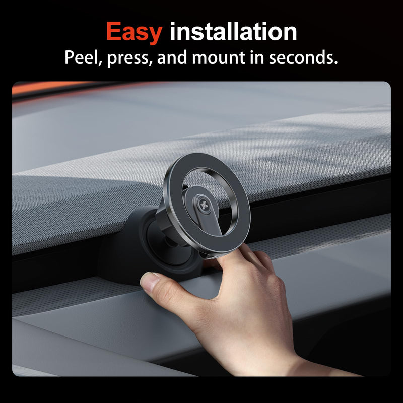 YONZEE Magnetic Phone Mount Compatible with 2025-2026 Model Y Juniper and 2024-2026 Tesla Model 3 Highland, Dashboard Ball Joint Base, Strong Magnetic Holder Ring, 360° Rotation Model Y(2025-2026)/Model 3(2024-2026)