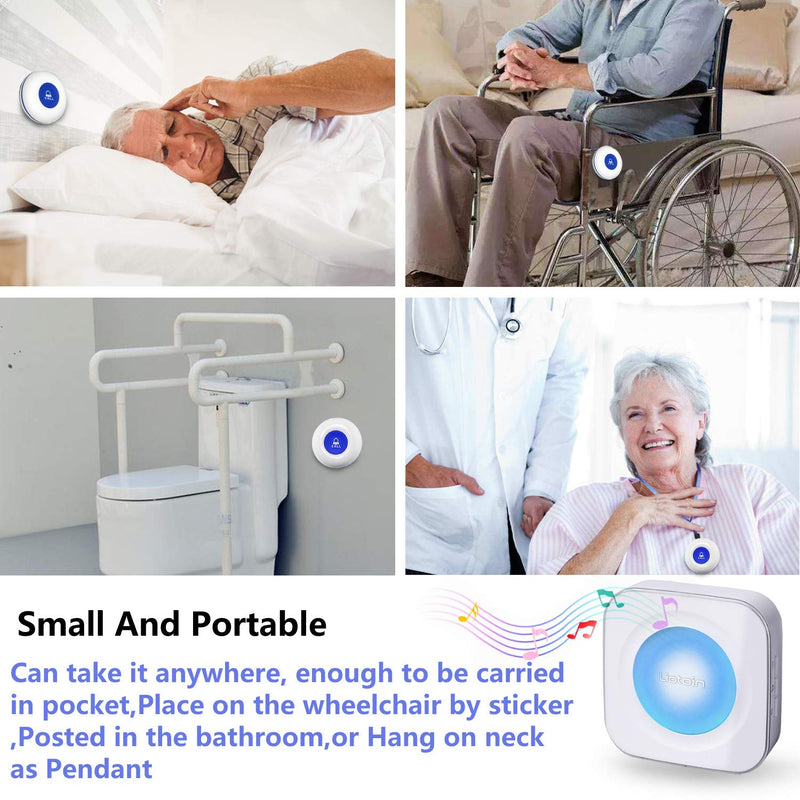 [AUSTRALIA] - Wireless Caregiver Pagers Call Button Nurse Alert System Call Bell Call Light Alert Button for Home/Elderly/Patients/Disabled 3 Transmitters 3 Plugin Receivers (600+ft Operating Range)… 3 Transmitters + 3 Plugin Receivers 