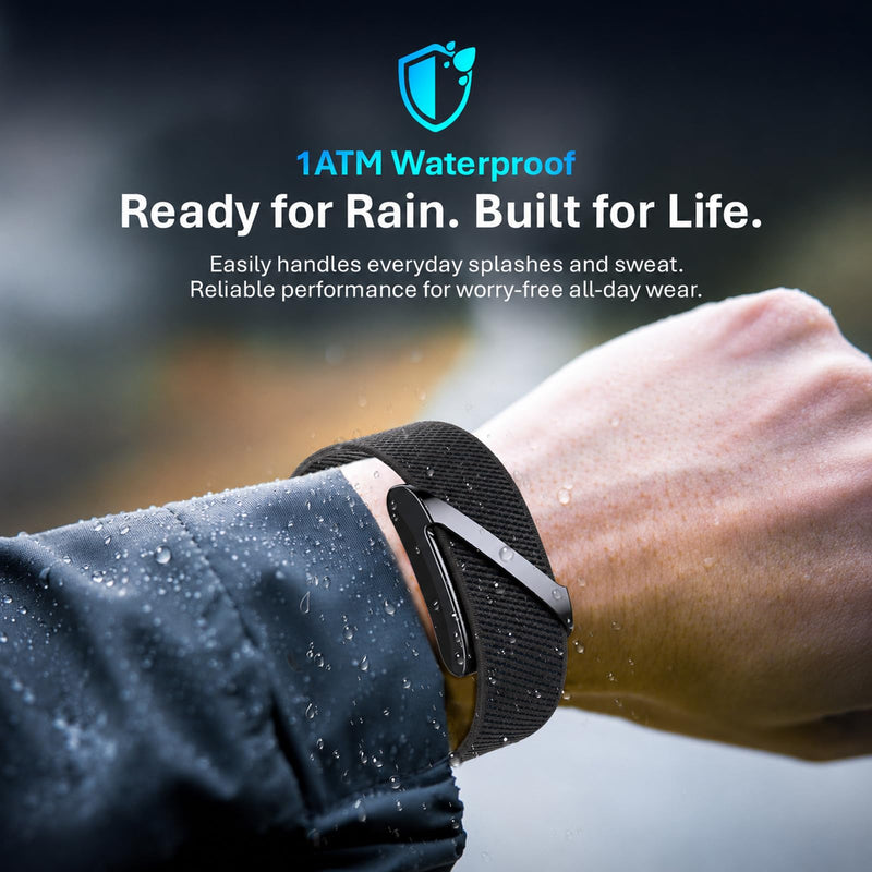 Yihou Screenless Fitness Tracker 24/7 Heart Rate Sleep Monitor Smart Bracelet Fall Detection SOS Alert 1ATM Waterproof Pedometer Step Counter Band Long Battery Life Health Tracker for iOS & Android Black