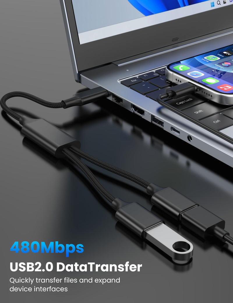 USB Splitter 1 in 2 Out,USB Male to Dual USBA Female Y Splitter | 30cm USB 2.0 Splitter Cable Adapter for Car,for PC,Laptop,MacBook,Keyboard,PS4,PS5,Xbox,Flash Drive,LED,Mouse USB Type A to 2 USB Type A