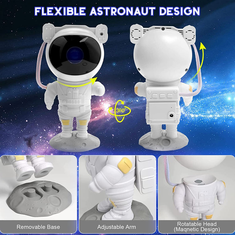 Starry Night Light Projector Astronaut LED Projection Lamp with Remote Control, Adjustable Head Angle,Gift for Kids Adults Home Party Ceiling Decor Christmas Gift (Astronaut)