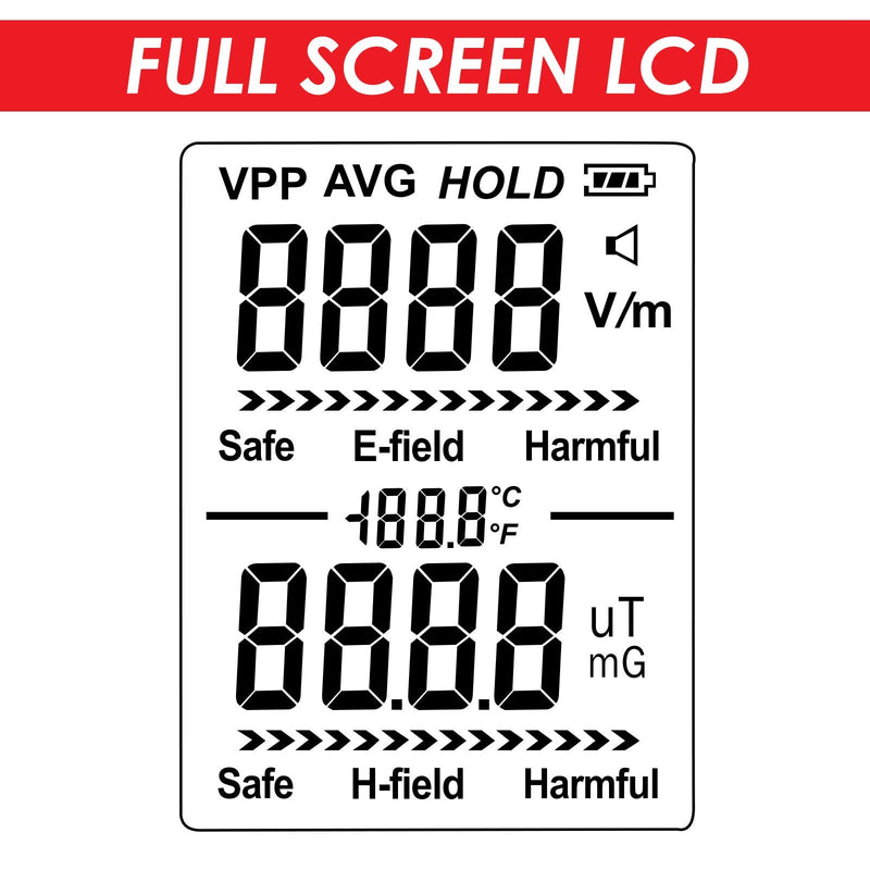 [AUSTRALIA] - EMF Meter Digital Electromagnetic Field Radiation Detector with Sound Light Alarm Function, Rechargeable Handheld EMF Tester for Electric Magnetic Field Inspection, Home, Office and Ghost Hunting 