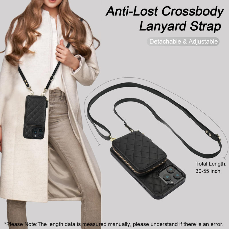 Bocasal A Stylish Crossbody Wallet Case for iPhone 16 Pro Max + A Mini Round Pouch Bag
