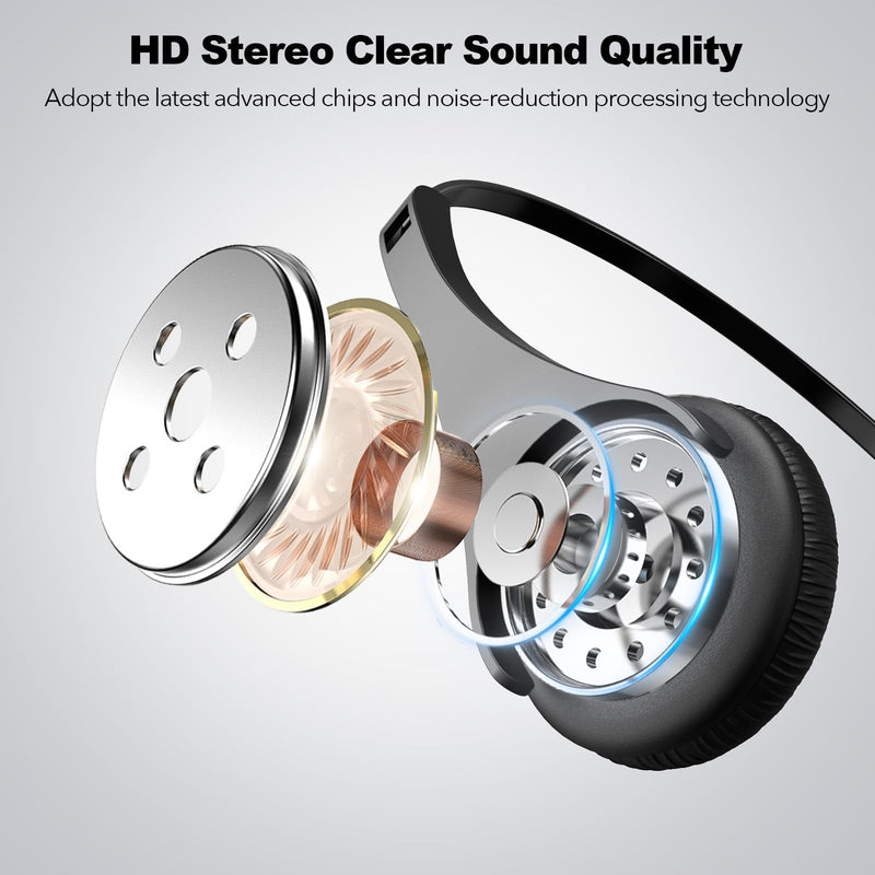 [AUSTRALIA] - Voistek USB Headset with Microphone,Wired On Ear Computer Headphones with Noise Cancelling Microphone for Laptop PC,in-line Control for Work, Office, Teams, Zoom, Skype, Online Class Dual Ear 