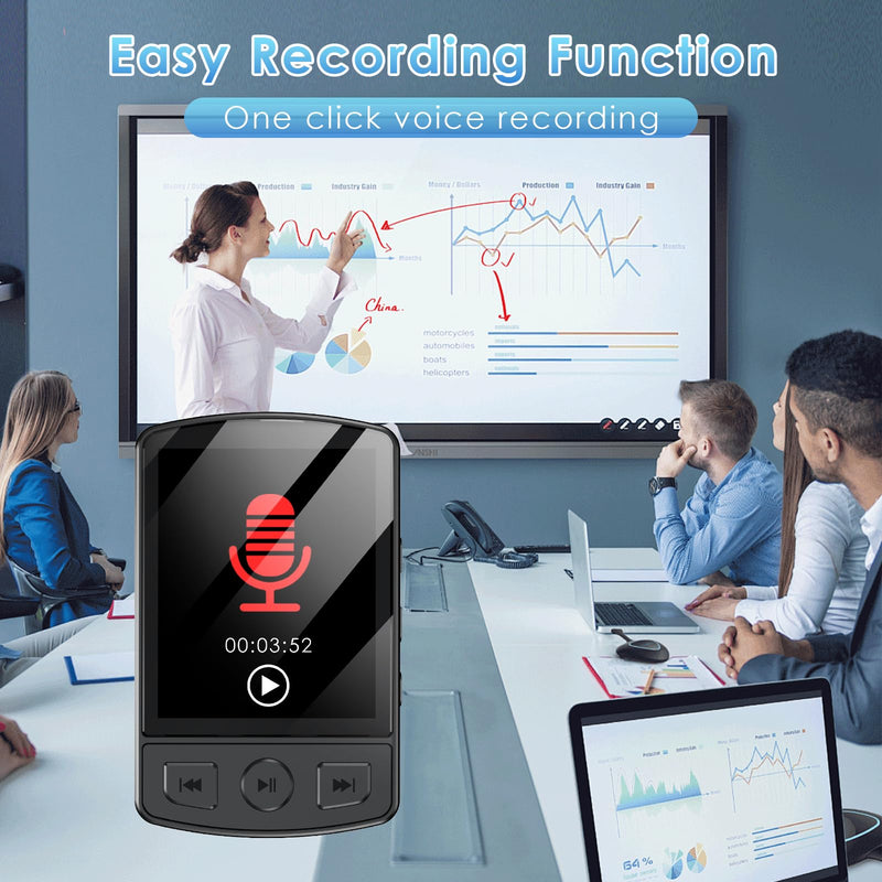 [AUSTRALIA] - Fohil MP3 Player with Bluetooth 5.2, 64GB Portable MP3 Player with Clip, Mini MP3 Music Player with Earphones FM Radio E-Book Reading HiFi-Speaker, Best Gift for Music Lovers 