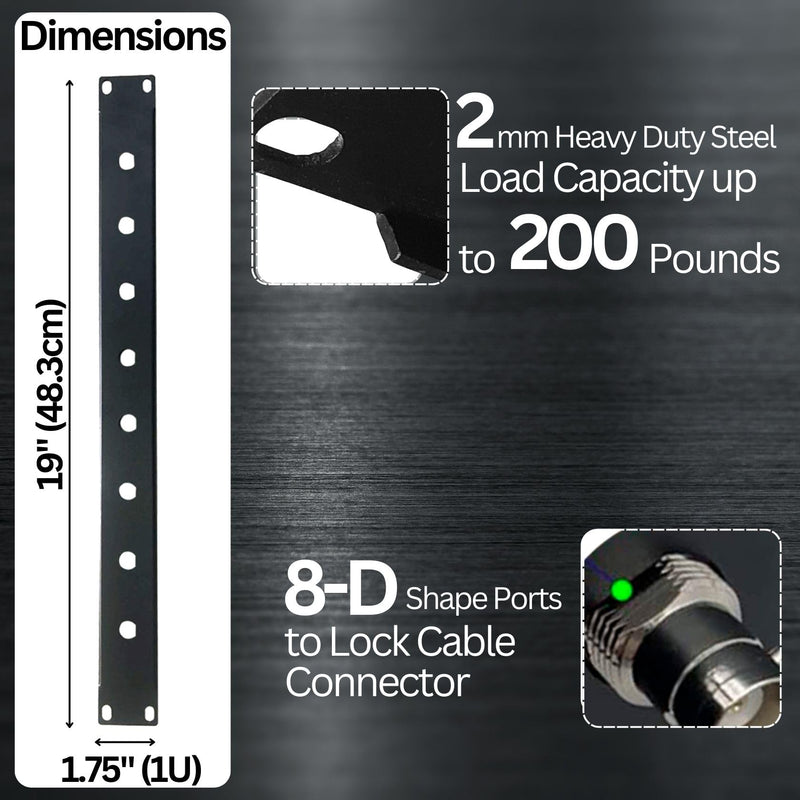 Universal 8-Port Antenna Distribution System for Wireless Microphone Receivers Installing on 1U 19" Audio Rack Mount Kit