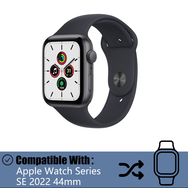 New Back Cover Glass Heart Rate Part Connector Con NFC Compatible with Apple Watch Series SE 2022 44mm(Cellular+GPS) with Upgraded Repair Tools Kit