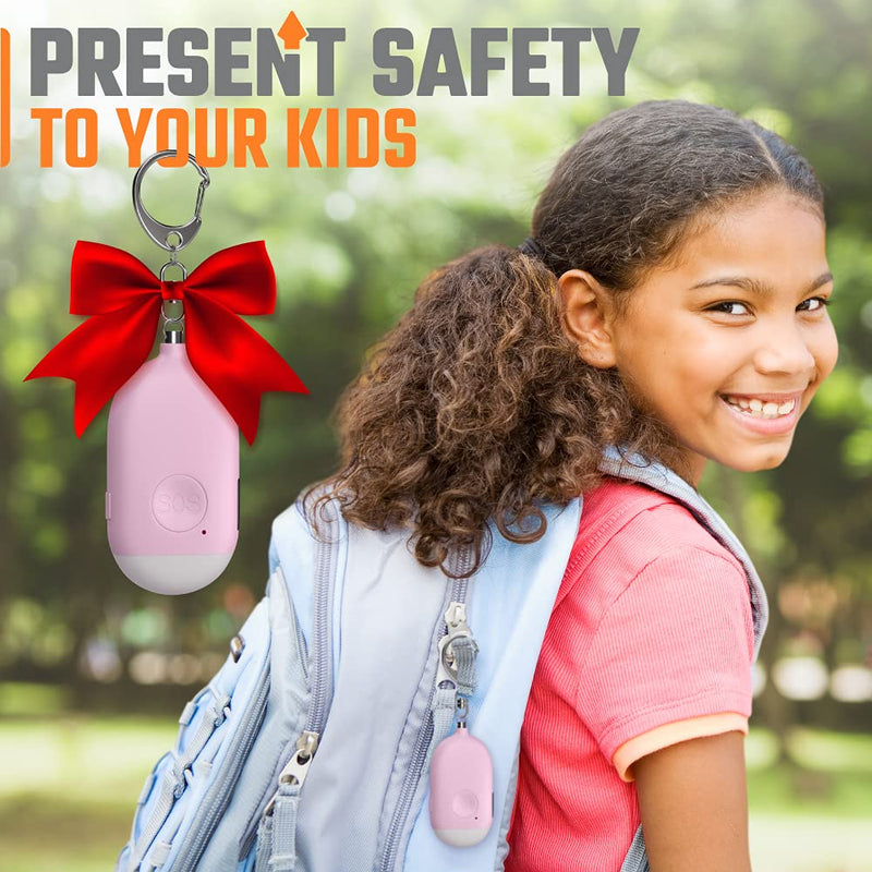 Rechargeable Self Defense Keychain Alarm – 130dB Loud Emergency Personal Siren with Flashing Strobe Light – SOS Safety Alert Device Key Chain for Women, Kids, Elderly, and Joggers by WETEN (Pink&Blue) Pink&Blue