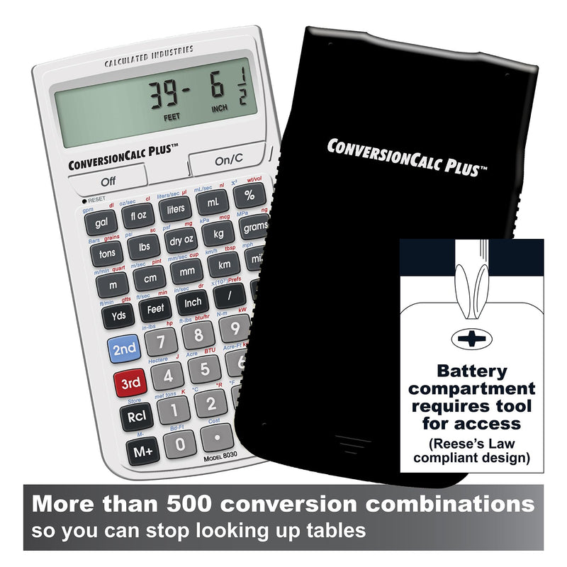 Calculated Industries 8030 ConversionCalc Plus Conversion Calculator | 70+ Units, 500+ Professional Conversion Combinations