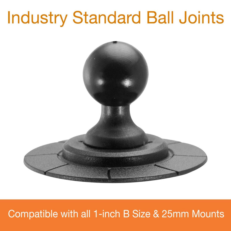 iBOLT 25mm / 1 inch Ball to Strong VHB Adhesive Mount Base/Adapter - for All Industry Standard 1 inch / 25 mm mounts