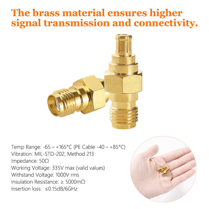 KUOQIY 2 pieces SMA female to MCX male antenna plug, SMA to MCX adapter, for antenna 4G LTE WiFi wireless router GPS system