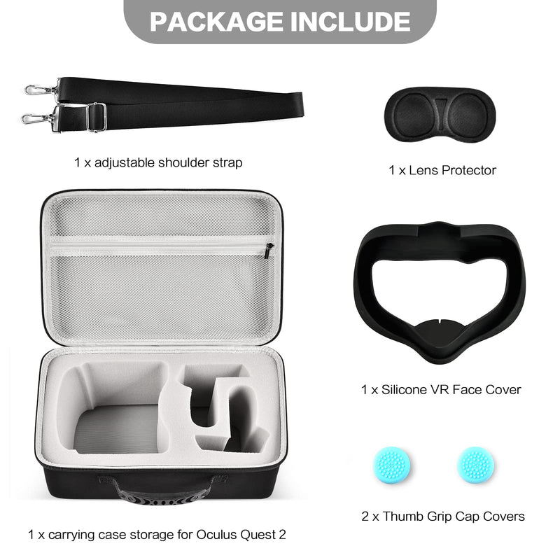 Comecase Hard Carrying Case for Oculus Quest 2 All-in-One VR Gaming Headset with USB Flash Drive Case Inside Red - 2 Pack