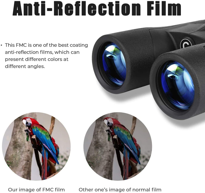 SkyGenius 10x42 HD Binoculars for Adults - Quick Focus, BAK4 Prism, Full-Multi Coated Film Lens, 1.10lb Lightweight Binoculars for Bird Watching, Hunting, and Outdoor Activities