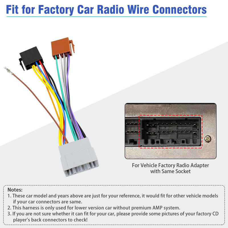 Radio Wiring Harness Adapter Compatible with Dodge Ram Caravan Charger Jeep Wrangler Commander Chrysler Voyager Sebring 22Pin Car Stereo Wire Connector