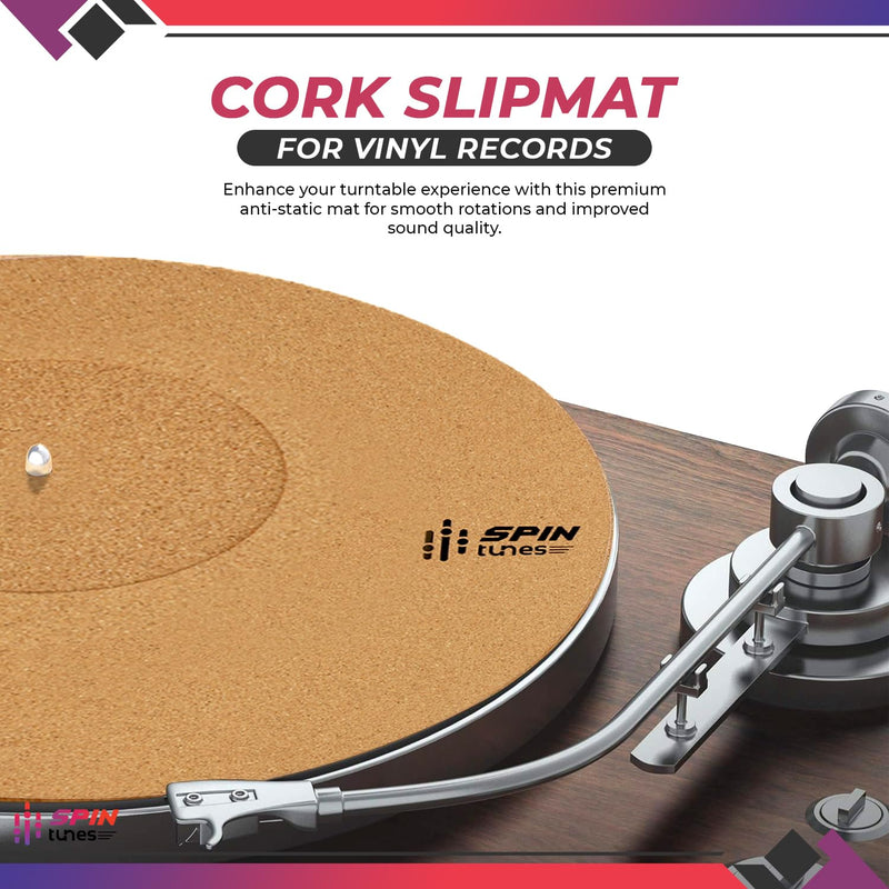 Turntable Mat, Cork Turntable Mat to Enhance Your Audio, Anti-Static 12 Inches Vinyl Cork Mat with 3mm Thickness, vinyl record Accessories
