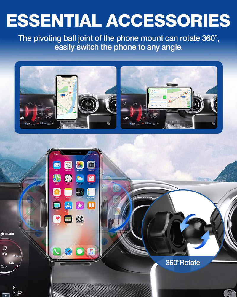 Autorder Car Phone Holder for 2022-2026 Mercedes Benz C-Class/2023-2026 GLC Accessories Phone Mount Screen Cell Phone Automobile Cradles Hands-Free 360 Degree Rotation 22-26 GLC/C-Class
