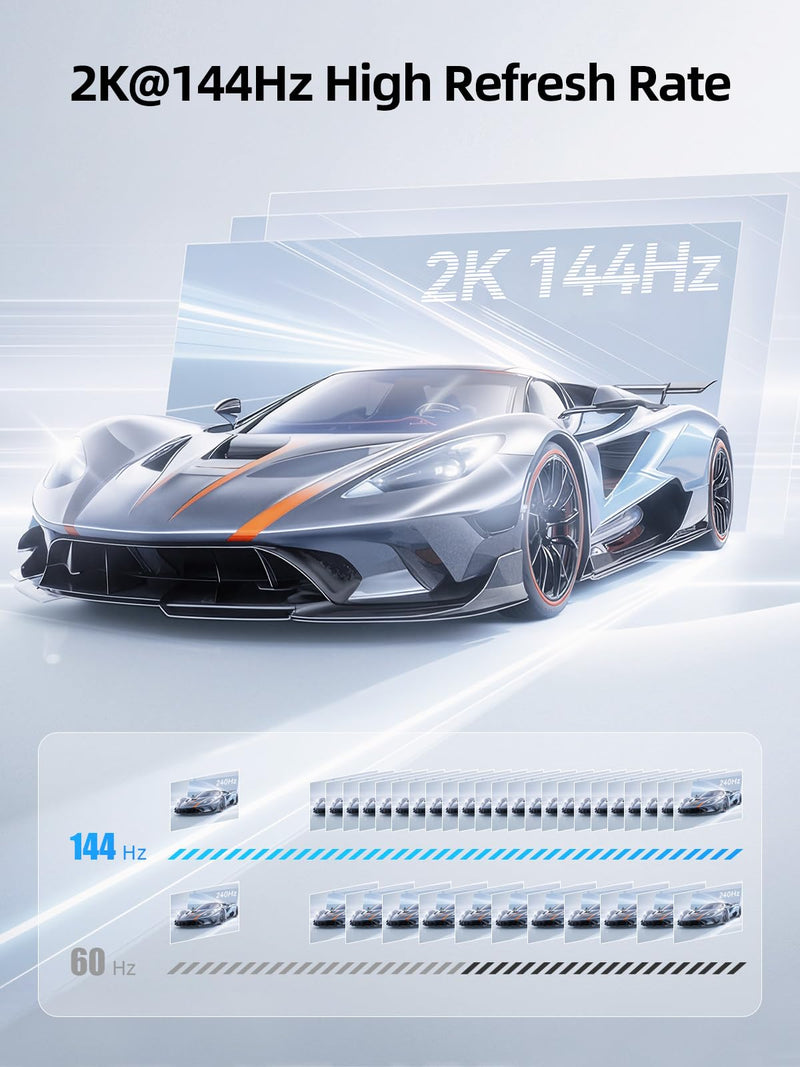 llano HDMI Splitter for Dual Monitors, MST 4K@60Hz Extend | USB-C to Dual HDMI Adapter, HDMI Splitter Dual 4K@60Hz Extended Display, 2K@144Hz/120Hz, 100W PD, for MacBook Windows