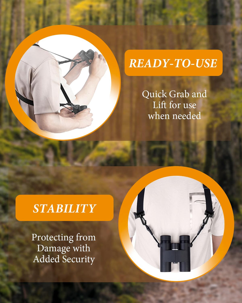 [AUSTRALIA] - Binocular Harness Strap, Binocular Harness for Birding, X-shaped Decompression Binocular Strap Brown 