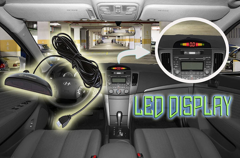 ZONETECH Parking Sensors LED Display Car Reverse Backup Radar System (2 Pack) 2 Pack