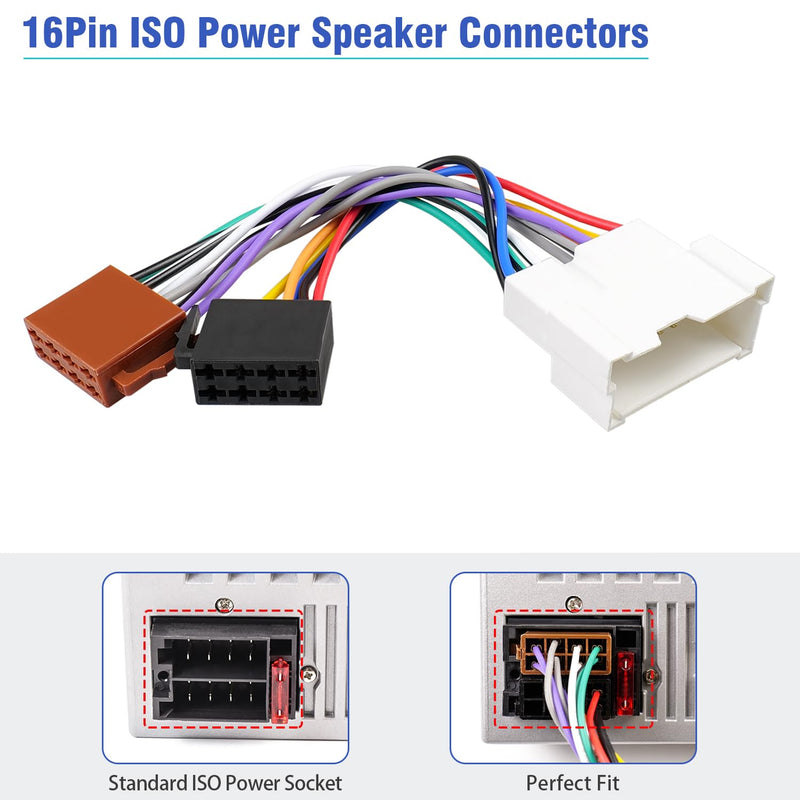 [AUSTRALIA] - Radio Wiring Harness for Hyundai Stereo Connector, 16Pin Car Radio Wire Harness Adapter Compatible with Elantra Sonata Accent Tucson Kia Rio Sedona Spectra 