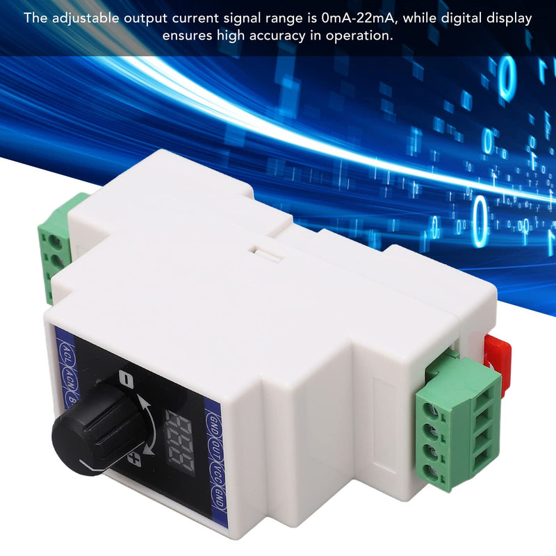 Jadeshay Current Signal Generator Digital Display 4‑20mA DC 24V Analog Simulator for Rail Installation Generator