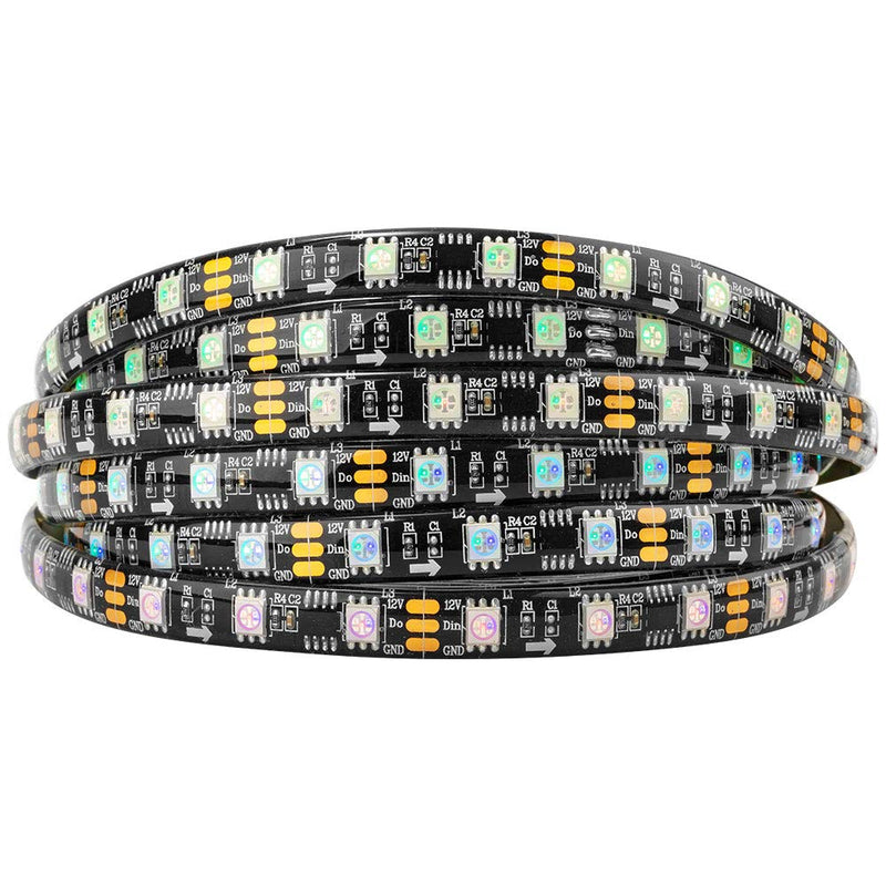 BTF-LIGHTING WS2811 Addressable LED Strip Ultra Bright 5050SMD RGB 60LED/m 20Pixels/m Multi-Colored Light Total 300LED 100Pixels 16.4FT DC12V IP65 Silicone Coating Waterproof(No Adapter or Controller) 60LEDs/m IP65 Silicone coating waterproof