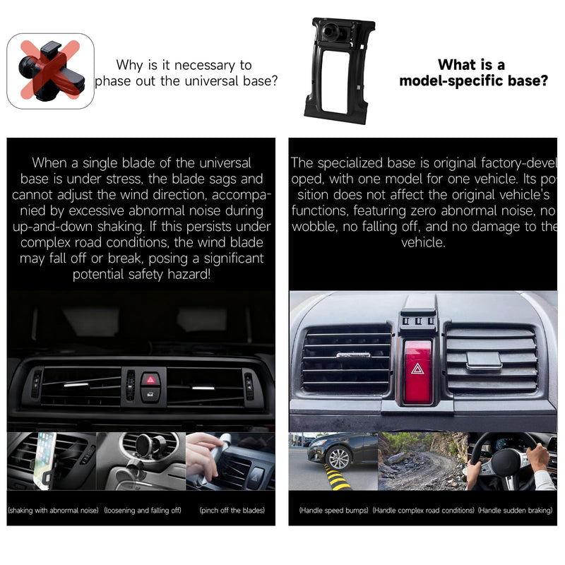 B&DOG XSIN Car Phone Holder for Honda CR-V 2007-2011,Upgraded Gravity-Activated Mount with Adjustable Base, Secure Center Console Installation for Smartphones.(Black-A) BLACK-A
