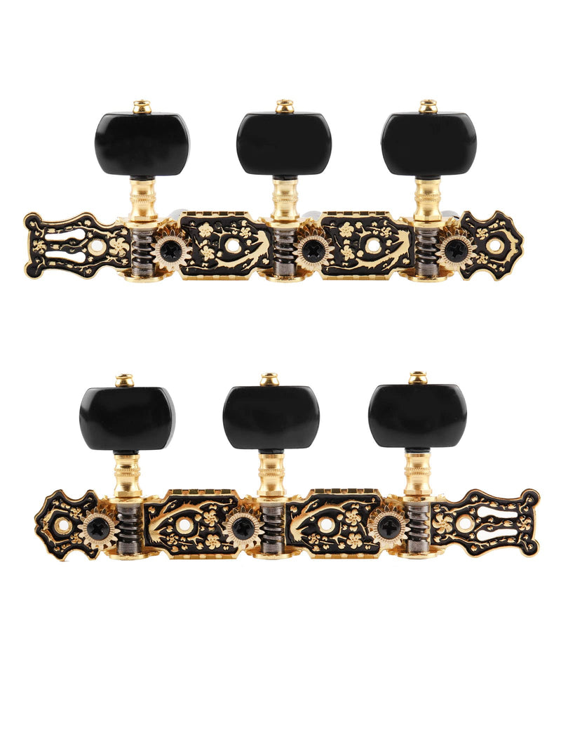 [AUSTRALIA] - Mr.Power Guitar Tuners Machine Heads 3+3 Set Tuning Keys String Pegs Only for Classical Guitar (Long Black, Black Button) Long Black 