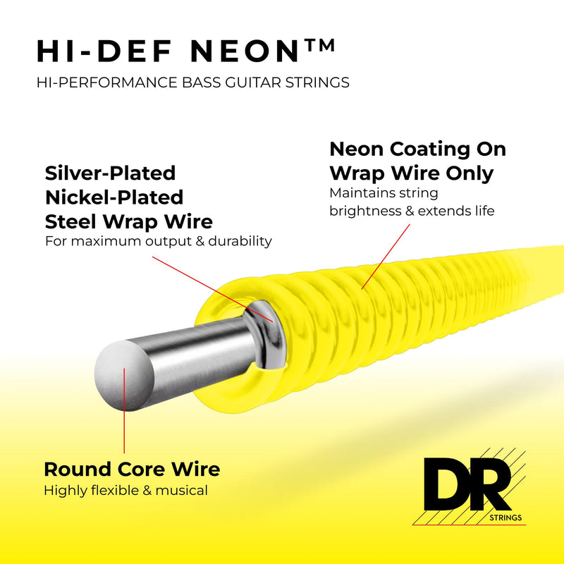 DR Strings HI-DEF NEON Bass Guitar Strings (NYB-45)