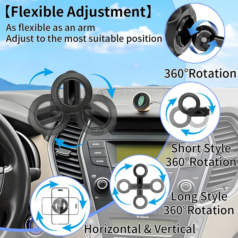 Car Phone Holder Mount for Hyundai Santa Fe 2013-2018 Accessories | Magnetic Cellphone Stand, Cell Phones Navigation Charging Screen Cradles,Double 360°Rotation,for Magsafe Magnet Accessory