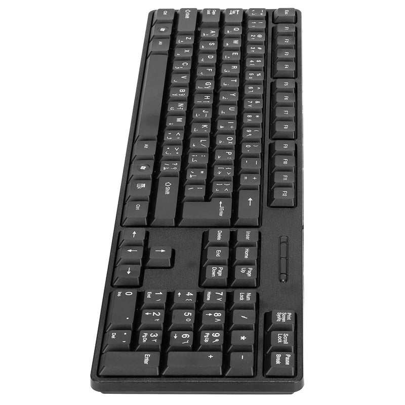 Kafuty-1 MC-689 USB Wired PC Computer Keyboard, Arabic Keyboard/English Keyboard, Ergonomic Mechanical Keyboard for Office PC Home or Business Laptops
