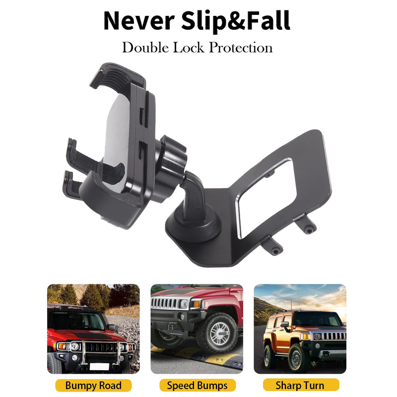 PIUGILH Car Phone Holder Mount Fit for Hummer H3 2005-2009 Interior Accessories, Aluminum Alloy Car Center Air Vent Double Flash Switch Cell Phone Holder Stand