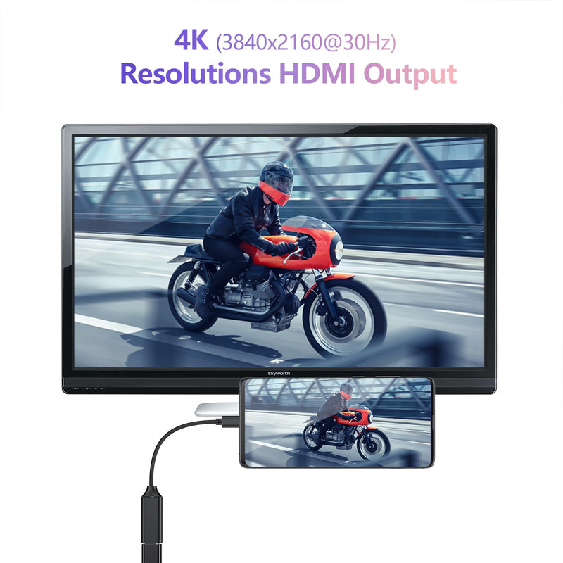 RayCue USB C to HDMI Adapter 4K, USB Type-C to HDMI Adapter [Thunderbolt 3/4 Compatible] with iPhone 15 Pro/Max, MacBook Pro/Air 2023, iPad Pro, iMac, S23, XPS, Surface and More 1 pack Black
