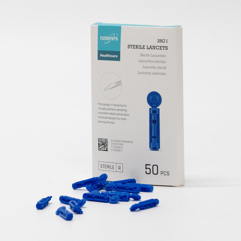 EUROPAPA® EUROPAPA BG Series Sterile Disposable Lancets for Blood Collection Blood Sugar Measurement Capillary Diabetic Pack of 50