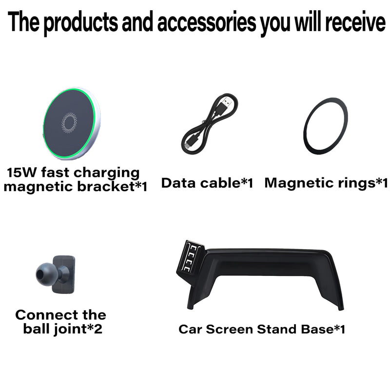 Car Phone Mount for 2016-2019 BMW The X1/BMW The X2 6.5" Screen Accessories | MagSafe 15W Fast Wireless Charger Cell Phone Holder,360° Rotatable 3D Fit Navigation Clip-On Cradle,will Not Block Air Vents fit for 2016-2019 BMW The X1 / The X2 (6.5 Inch)