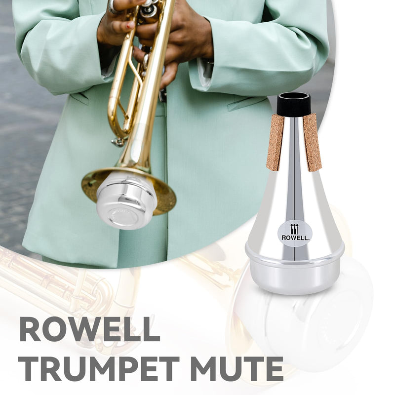 [AUSTRALIA] - ROWELL Trumpet Mute, ABS Straight Trumpet Mute,Lightweight Practice Trumpet Mute,Trumpet Acessories for Beginner.(Sliver) Single Sliver 