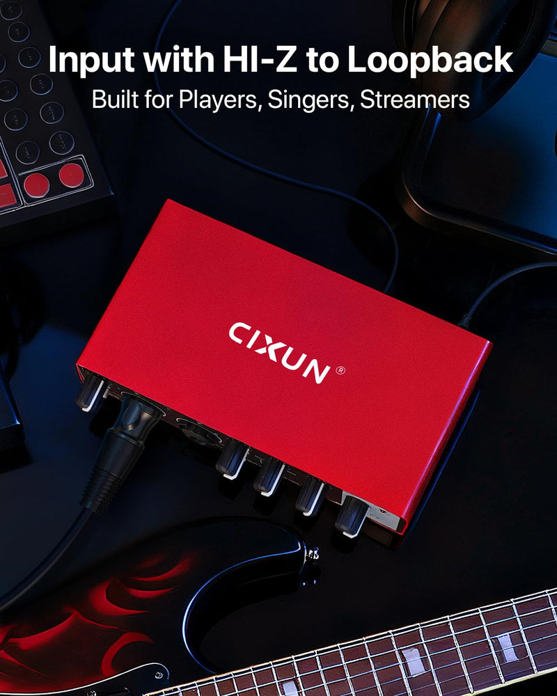 2i2 USB-C Audio Interface for PC/Mac Recording, 24-bit/192kHz, Dual TS/XLR Inputs, +48V Phantom Power, Studio/Podcast/Streaming (Scarlet) Scarlet (B-002)
