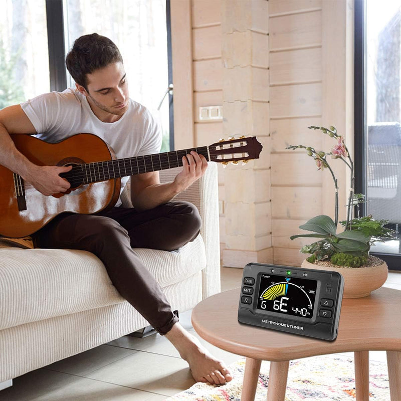 LEKATO Metronome Tuner Rechargeable Tuner Digital 3 in 1 Multifunction Tuner for All Instruments, Guitar Bass, Chromatic, Violin and Ukulele