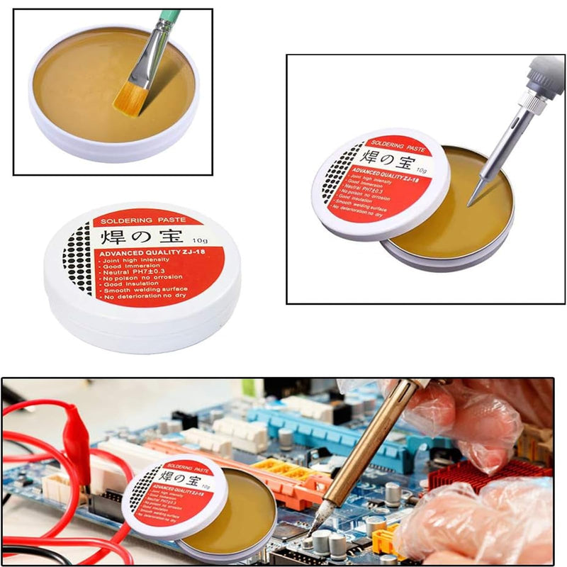 Solder 0.8 mm with 10 g Solder Paste, Solder Lead Free with Rosin Core, Solder with Flux 20 g, Solder Wire for Repair and DIY of Electronic Electric Soldering Components