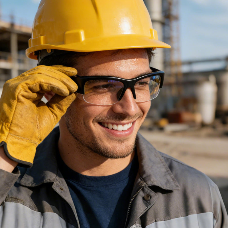 5BC Bluetooth safety glasses for work audio smart glasses headphones with mic, Clear Lens