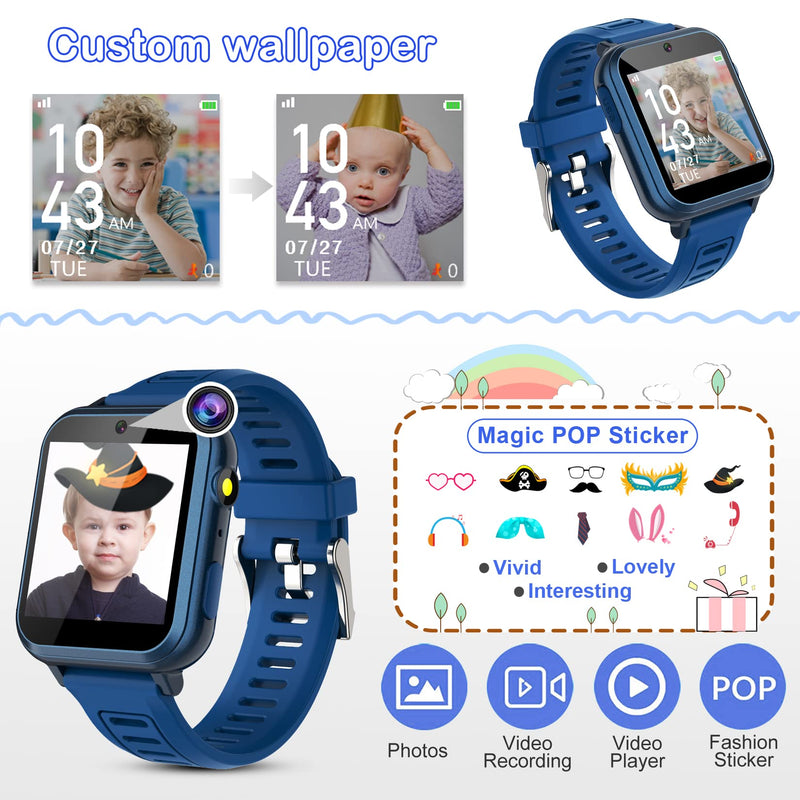 Phyulls Smart Watch for Kids with Games, Touchscreen, Calendaring Camera Music Player Time Display Video & Audio Recording, Toys for 3-12 Years Old Boys and Girls