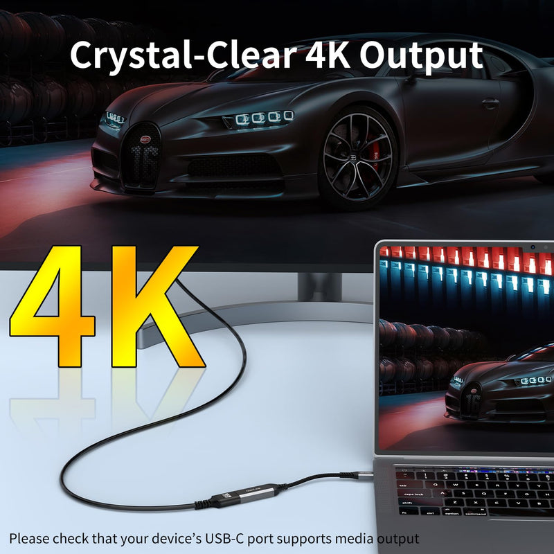 QianLink USB Type C to HDMI Adapter, USB C to HDMI 4K Cable [Thunderbolt 3/4] for MacBook Pro/Air 2023, iPhone 15 Pro Max, Dell XPS, Pixelbook, Surface, IPad Pro, iMac, XPS 17, Galaxy S23 and More